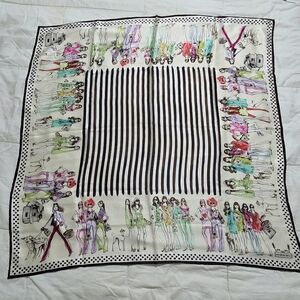 SOLD!   Henri Bendel 100% Silk Scarf, 34x34, EUC